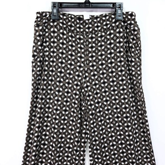 Joseph Ribkoff Pants Womens 8 Black White Print Wide Leg Pull On Dressy - Picture 9 of 11